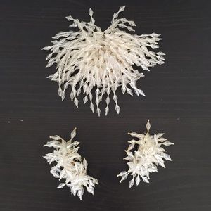 1950's vintage bead waterfall broach and earrings